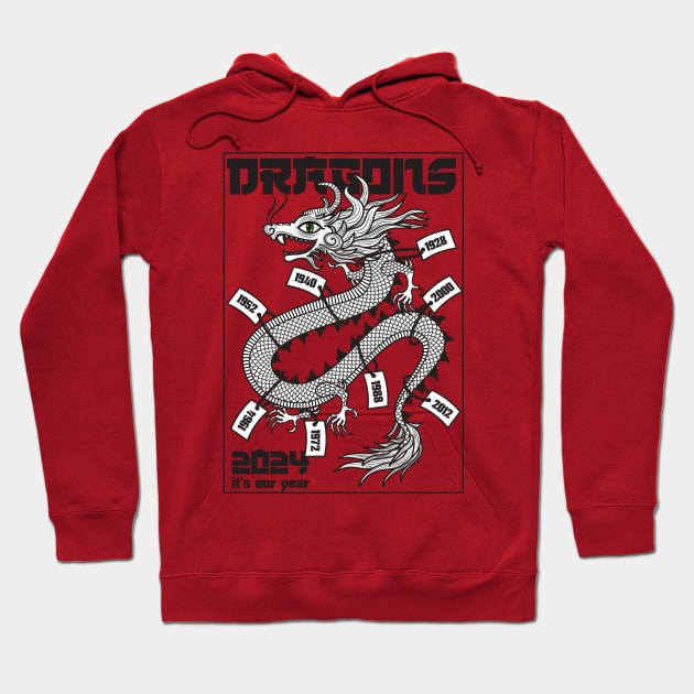 Year of the dragons Hoodie by InnerYou